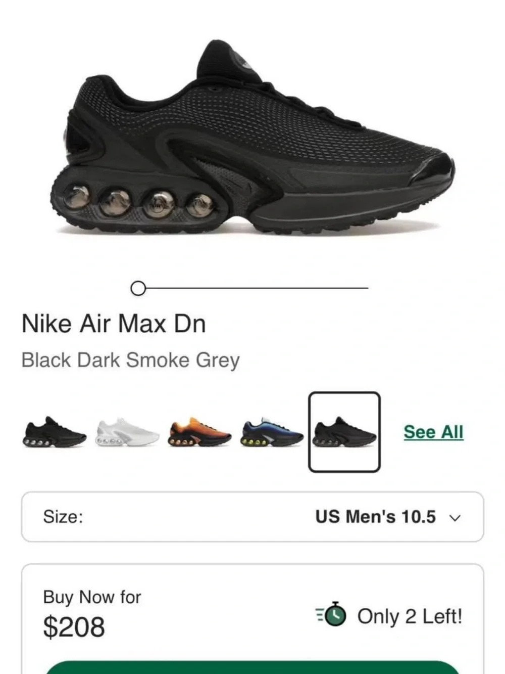 Men's Triple Black Air Max DN Athletic Sneakers - Sleek Lightweight Design